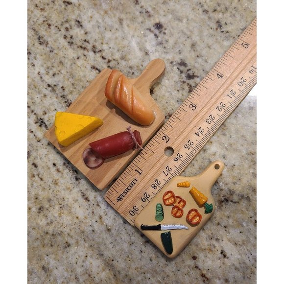 Accents Vtg Wooden Cutting Boards Veggies Cheese Meat Mini Fridge Charcuterie Poshmark